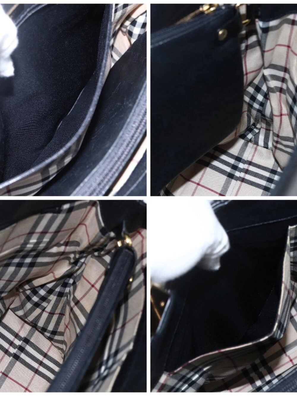 BURBERRY Tote Bag Leather Black Gold - Picture 15 of 16